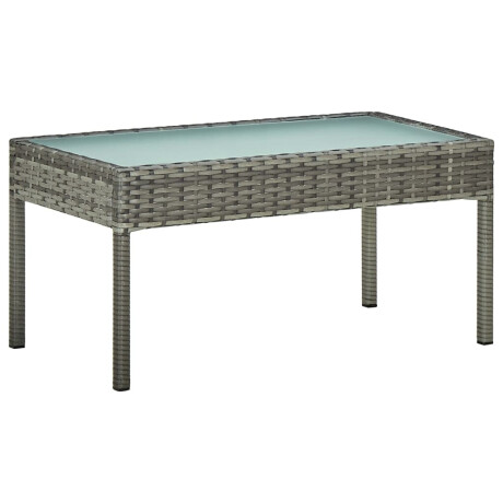 vidaXL 4-delige Loungeset met kussens poly rattan grijs afbeelding2 - 1