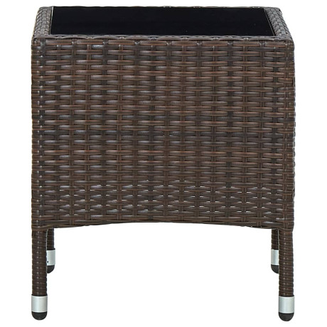 vidaXL Tuintafel 40x40x45 cm poly rattan bruin afbeelding2 - 1