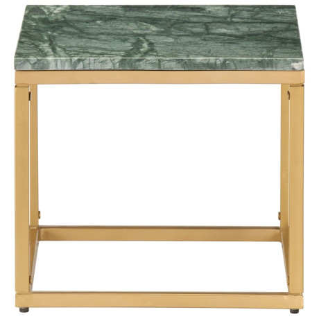 vidaXL Salontafel 40x40x35 cm echt steen met marmeren textuur groen afbeelding2 - 1