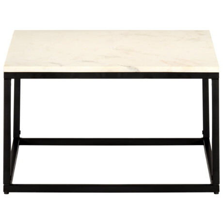vidaXL Salontafel 60x60x35 cm echt steen met marmeren textuur wit afbeelding2 - 1