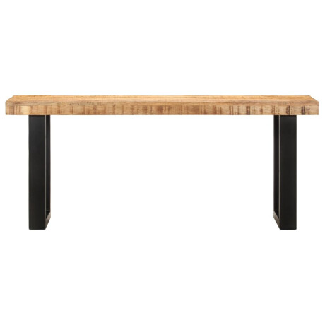 vidaXL Bankje 110 cm massief ruw mangohout en staal afbeelding2 - 1