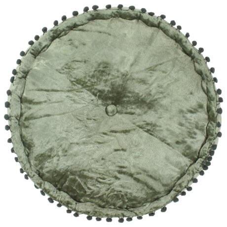 vidaXL Poef rond 40x20 cm fluweel groen afbeelding2 - 1