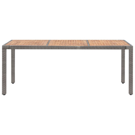 vidaXL Tuintafel 190x90x75 cm poly rattan en massief acaciahout grijs afbeelding2 - 1