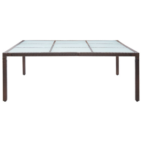 vidaXL Tuintafel 200x200x74 cm poly rattan bruin afbeelding2 - 1