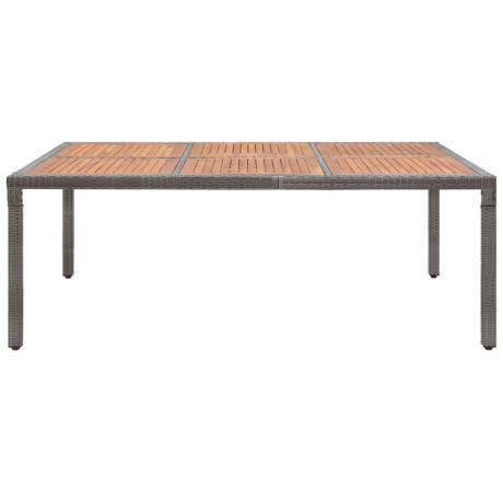 vidaXL Tuintafel 200x150x74 cm poly rattan en massief acaciahout grijs afbeelding2 - 1