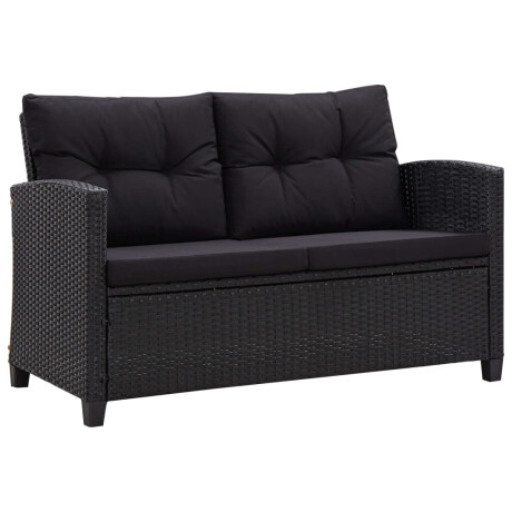 vidaXL 6-delige Loungeset met kussens poly rattan zwart afbeelding2 - 1