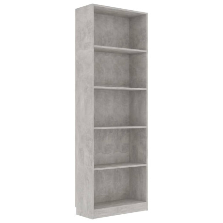 vidaXL Boekenkast met 5 schappen 60x24x175 cm bewerkt hout betongrijs afbeelding2 - 1