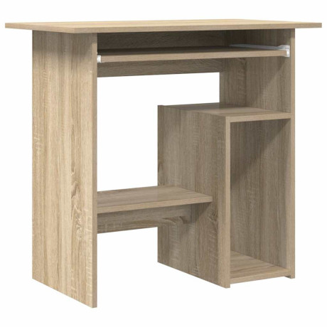 vidaXL Bureau 80x45x74 cm bewerkt hout sonoma eikenkleurig afbeelding2 - 1