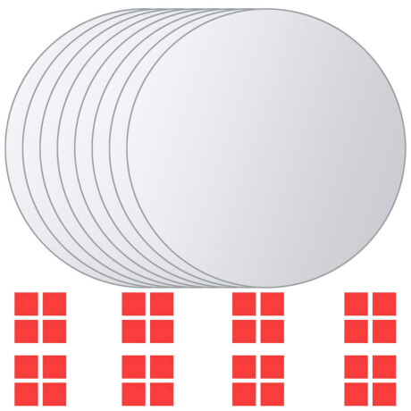 vidaXL 16 st Spiegeltegels rond glas afbeelding2 - 1