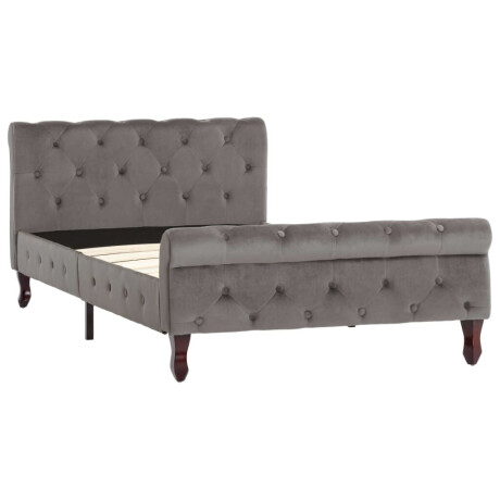 vidaXL Bedframe fluweel grijs 100x200 cm afbeelding2 - 1