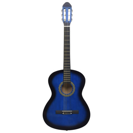 vidaXL Gitaar klassiek beginner 4/4 39" lindenhout blauw afbeelding2 - 1