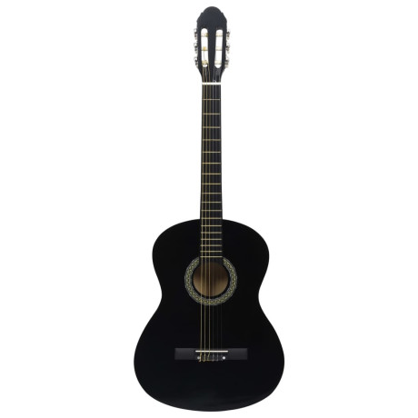 vidaXL Gitaar klassiek beginner 4/4 39" lindenhout zwart afbeelding2 - 1