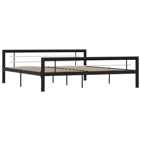vidaXL Bedframe metaal zwart en wit 180x200 cm afbeelding2 - 1
