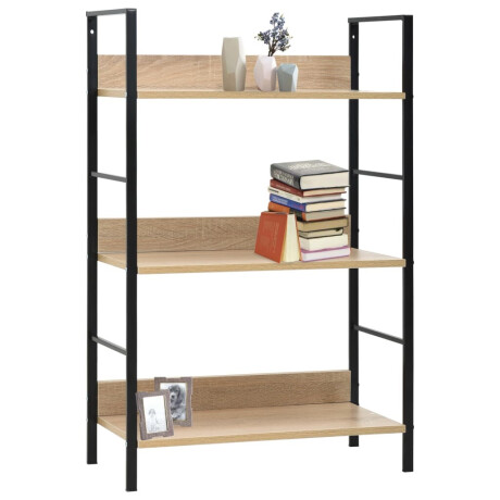 vidaXL Boekenkast 3 schappen 60x27,6x90,5 cm bewerkt hout eikenkleurig afbeelding2 - 1