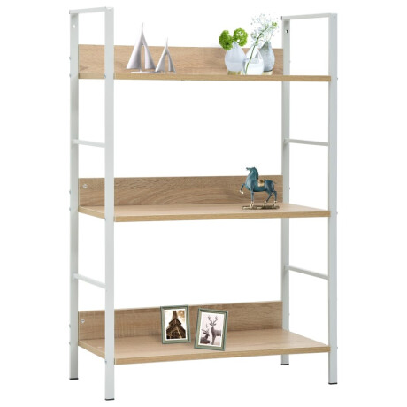 vidaXL Boekenkast 3 schappen 60x27,6x90,5 cm bewerkt hout eikenkleurig afbeelding2 - 1