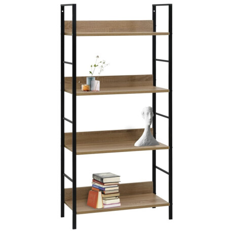 vidaXL Boekenkast 4 schappen 60x27,6x124,5 cm bewerkt hout eikenkleur afbeelding2 - 1