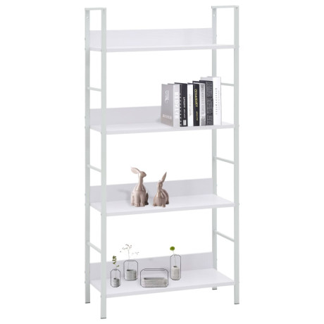 vidaXL Boekenkast met 4 schappen 60x27,6x124,5 cm bewerkt hout wit afbeelding2 - 1