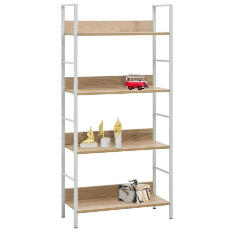 vidaXL Boekenkast 4 schappen 60x27,6x124,5 cm bewerkt hout eikenkleur afbeelding2 - 1