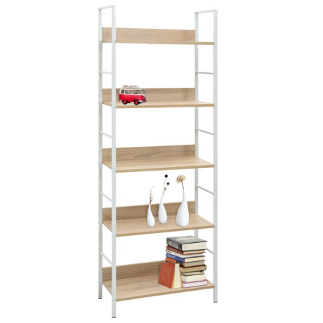 vidaXL Boekenkast 5 schappen 60x27,6x158,5 cm bewerkt hout eikenkleur afbeelding2 - 1