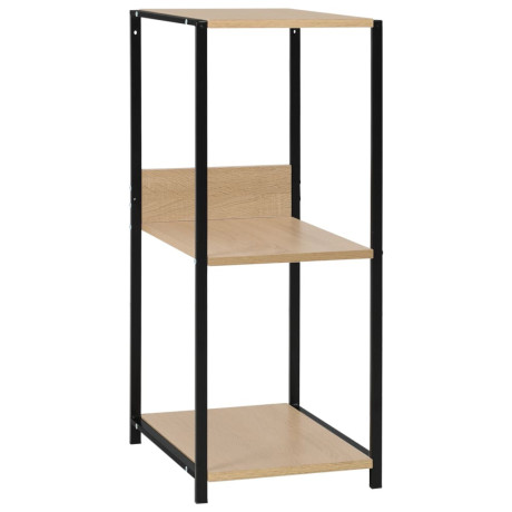 vidaXL Boekenkast 33,5x39,6x79,7 cm bewerkt hout zwart en eikenkleurig afbeelding2 - 1