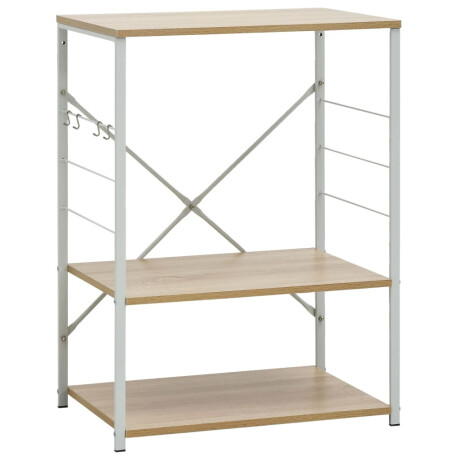 vidaXL Magnetronkast 60x39,6x79,5 cm bewerkt hout wit en eikenkleurig afbeelding2 - 1