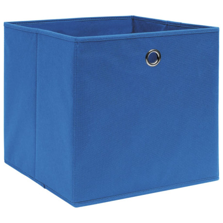 vidaXL Opbergboxen 10 st 32x32x32 cm stof blauw afbeelding2 - 1