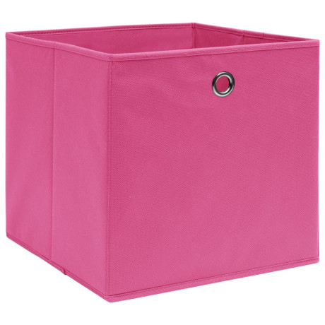 vidaXL Opbergboxen 10 st 32x32x32 cm stof roze afbeelding2 - 1