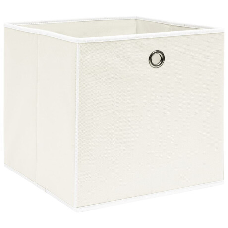 vidaXL Opbergboxen 4 st 32x32x32 cm stof wit afbeelding2 - 1