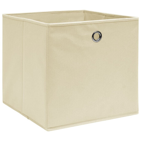 vidaXL Opbergboxen 4 st 32x32x32 cm stof crèmekleurig afbeelding2 - 1