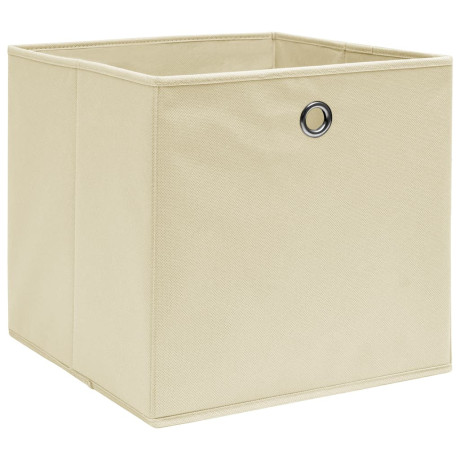 vidaXL Opbergboxen 4 st 32x32x32 cm stof crèmekleurig afbeelding2 - 1