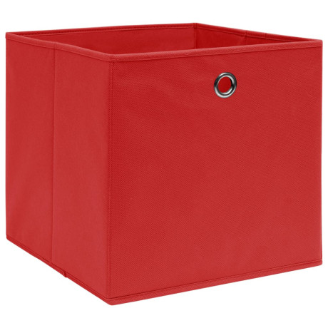 vidaXL Opbergboxen 4 st 32x32x32 cm stof rood afbeelding2 - 1