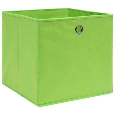 vidaXL Opbergboxen 10 st 32x32x32 cm stof groen afbeelding2 - 1