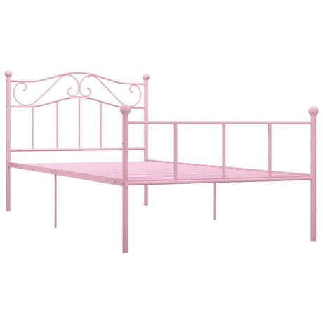 vidaXL Bedframe metaal roze 90x200 cm afbeelding2 - 1