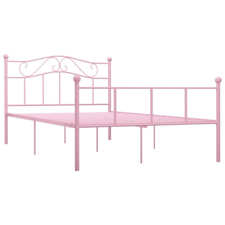 vidaXL Bedframe metaal roze 120x200 cm afbeelding2 - 1