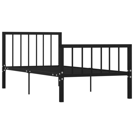 vidaXL Bedframe metaal zwart 90x200 cm afbeelding2 - 1