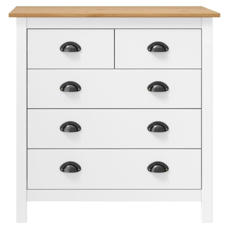 vidaXL Dressoir Hill 79x40x80 cm massief grenenhout wit afbeelding2 - 1