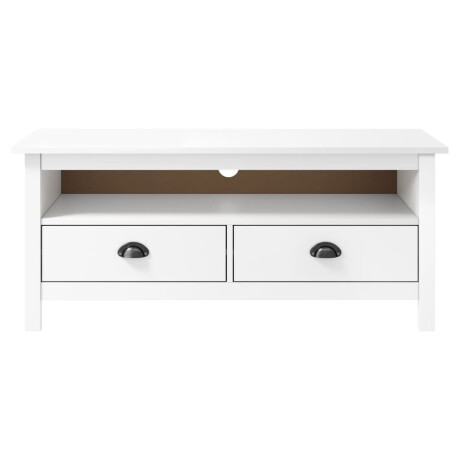 vidaXL Tv-meubel Hill 110x40x47 cm massief grenenhout wit afbeelding2 - 1