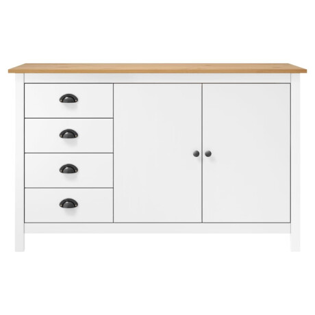 vidaXL Dressoir Hill 79x40x80 cm massief grenenhout wit afbeelding2 - 1