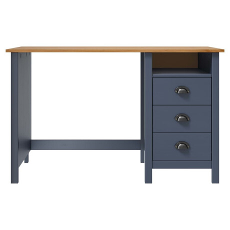 vidaXL Bureau Hill 3 lades 120x50x74 cm massief grenenhout grijs afbeelding2 - 1