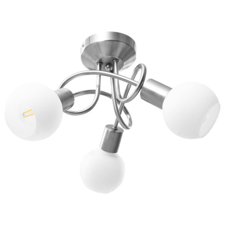 vidaXL Plafondlamp met keramieken bolvormige kappen voor 3xE14 wit afbeelding2 - 1