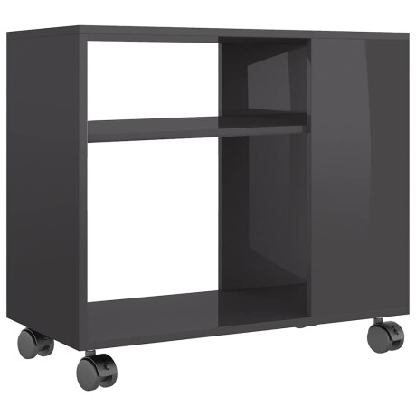 vidaXL Bijzettafel 70x35x55 cm bewerkt hout hoogglans grijs afbeelding2 - 1