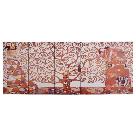 vidaXL Wandprintset boom 150x60 cm canvas geel afbeelding2 - 1
