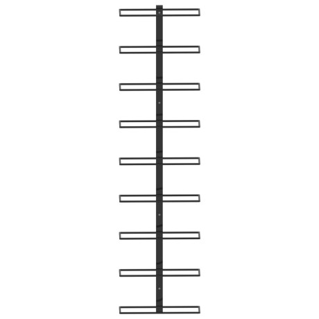 vidaXL Wijnrek voor 9 flessen wandmontage ijzer zwart afbeelding2 - 1