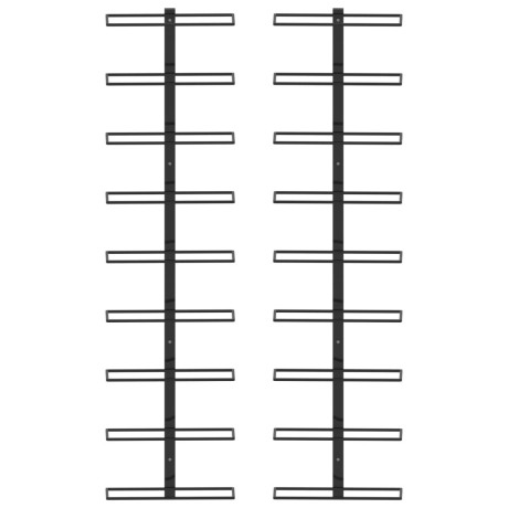 vidaXL Wijnrekken wandmontage voor 18 flessen 2 st ijzer zwart afbeelding2 - 1