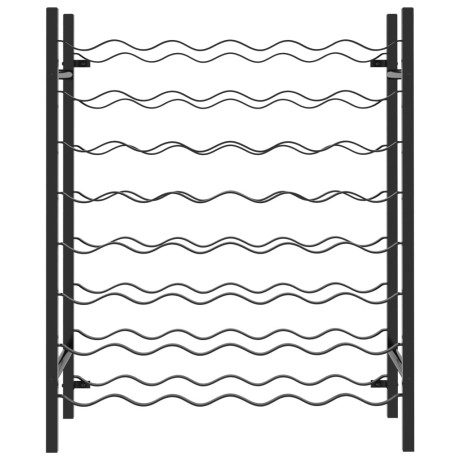 vidaXL Wijnrek voor 48 flessen metaal zwart afbeelding2 - 1