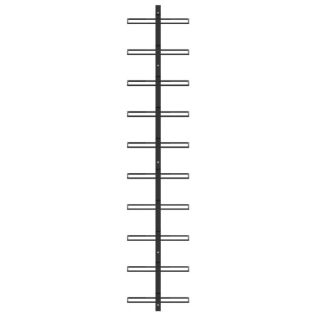 vidaXL Wijnrek voor 10 flessen wandmontage metaal zwart afbeelding2 - 1