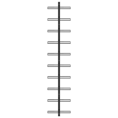 vidaXL Wijnrek voor 10 flessen wandmontage metaal zwart afbeelding2 - 1