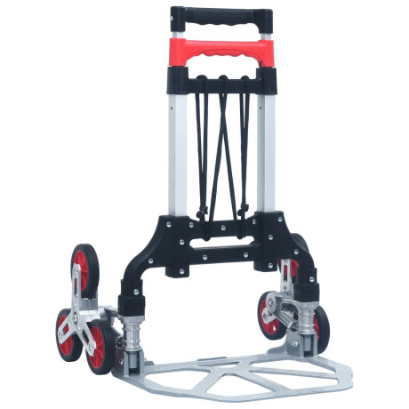 vidaXL Traptrolley inklapbaar 70 kg aluminium zilverkleurig afbeelding2 - 1