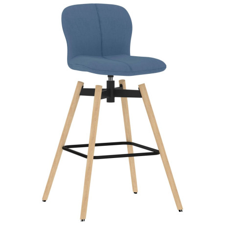 vidaXL Eetkamerstoelen 2 st draaibaar stof blauw afbeelding2 - 1