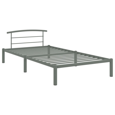 vidaXL Bedframe metaal grijs 90x200 cm afbeelding2 - 1